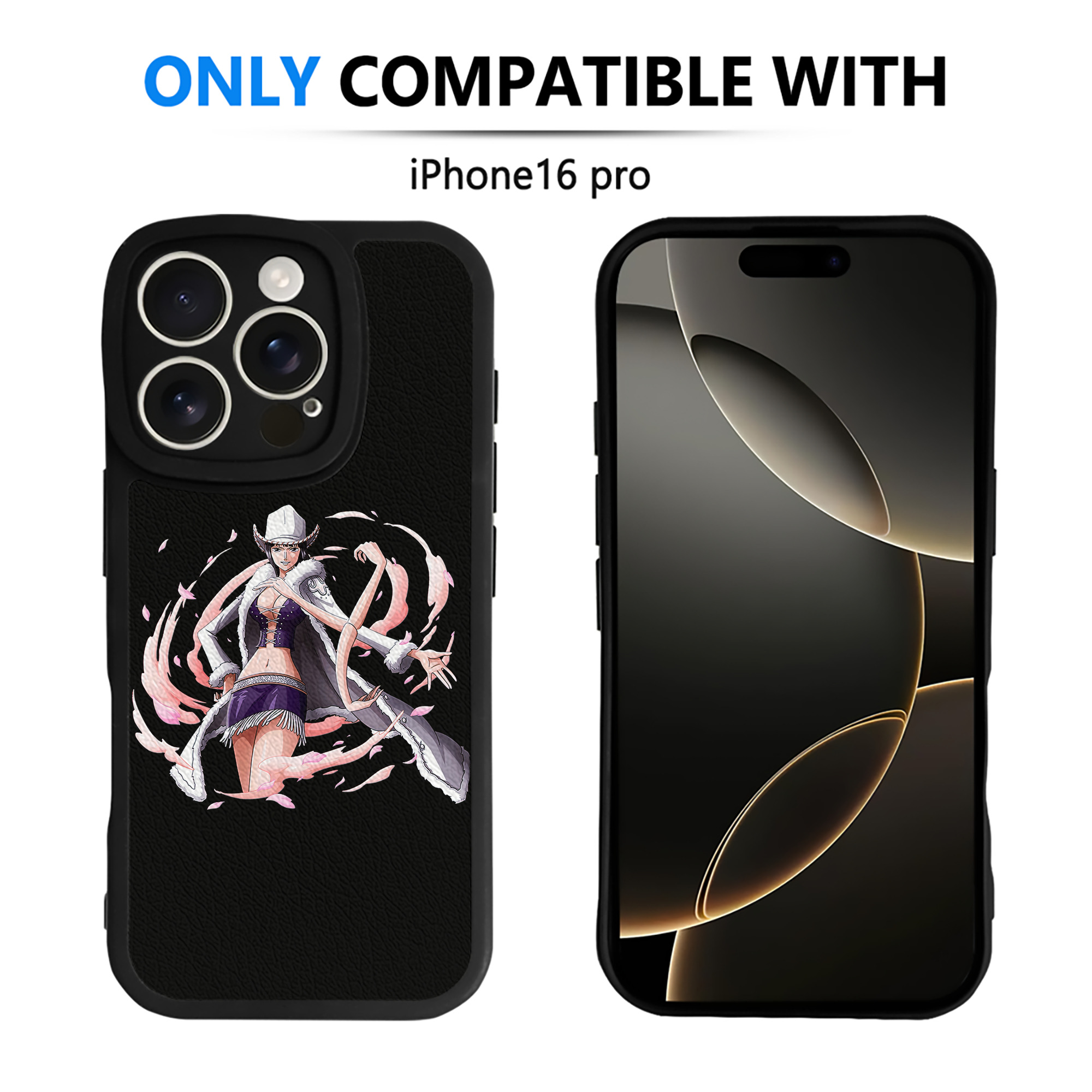 （画像用） ワンピース ニコ・ロビン ONE PIECE Nico Robin 【iPhone 16シリーズ対応】シリコンスマホケース（レザー調） 材質：シリコン